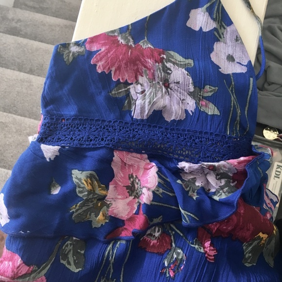 Band of Gypsies chloe blue floral ruffle dress, XS - Picture 7 of 7